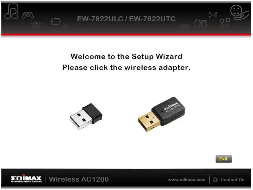 EDIMAX EW 7822ULC UTC Dual Band MU MIMO USB Adapter - Exit