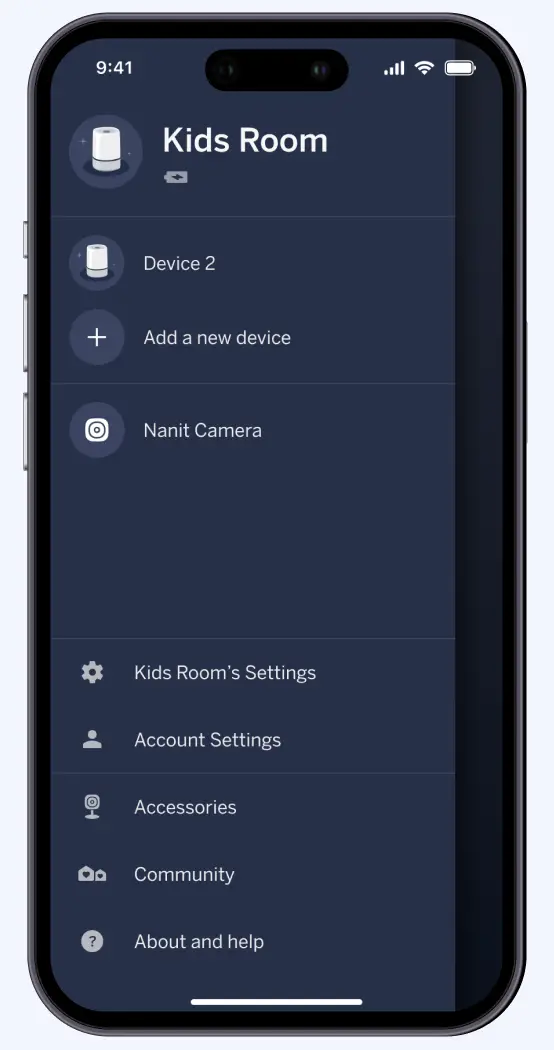 Apps Nanit Soaund and Light App