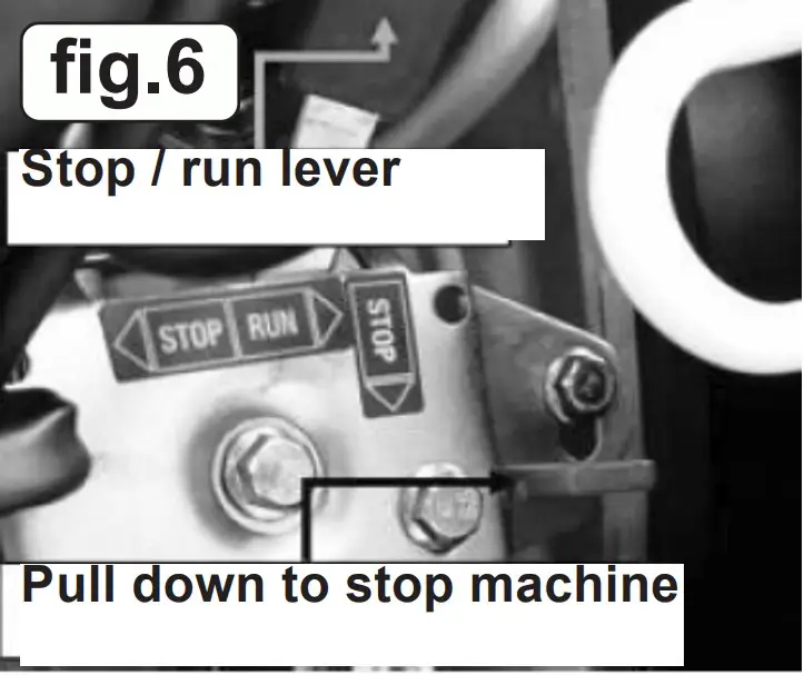 Stop / run lever