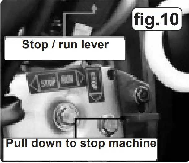 Stop / run lever