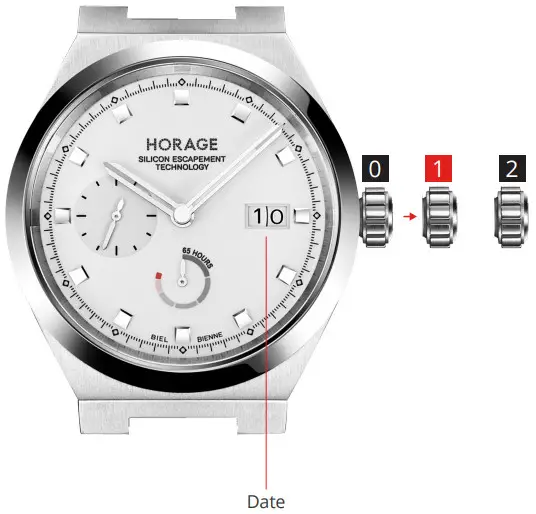 HORAGE AUTARK T5 Watch - Date setting