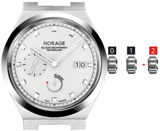 HORAGE AUTARK T5 Watch - Time setting