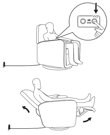 ubabub M23688 Arc Glider Recliner with Electronic Control and USB - Chair