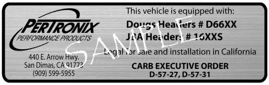 JBA PERFORMANCE EXHAUST 1624S-2 Shorty Stainless Steel Header Instruction Manual - Sample