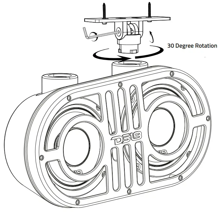 DS18 JVOCE8 Marine Roll Cage Sound Bar Tower Sound System - clamp