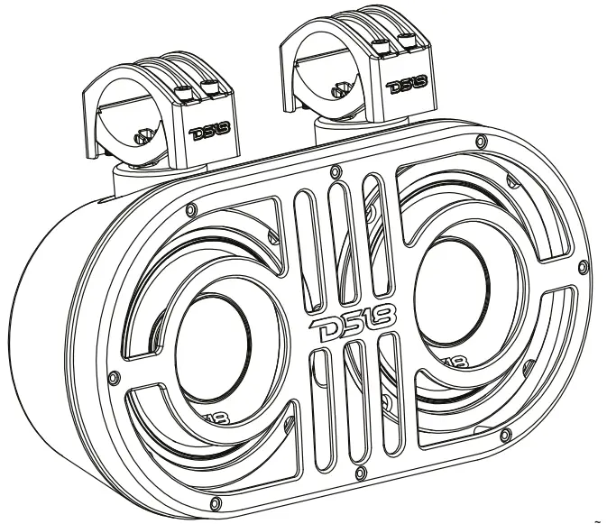 DS18 JVOCE8 Marine Roll Cage Sound Bar Tower Sound System