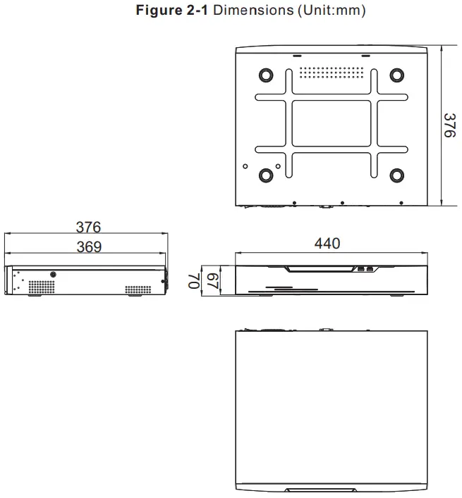 SUNELL SN-NVR3932E4 P16-J 4HDD PoE Network Video Recorder - Dimension