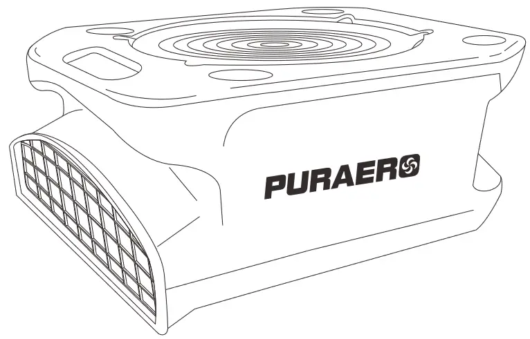 PURAERO PA-250-LP-RD Radial Air Mover with GFCI and Daisy Chain