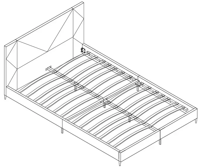 Unbranded MG811 1 Full Metal and Wood Frame Platform Bed - Cover