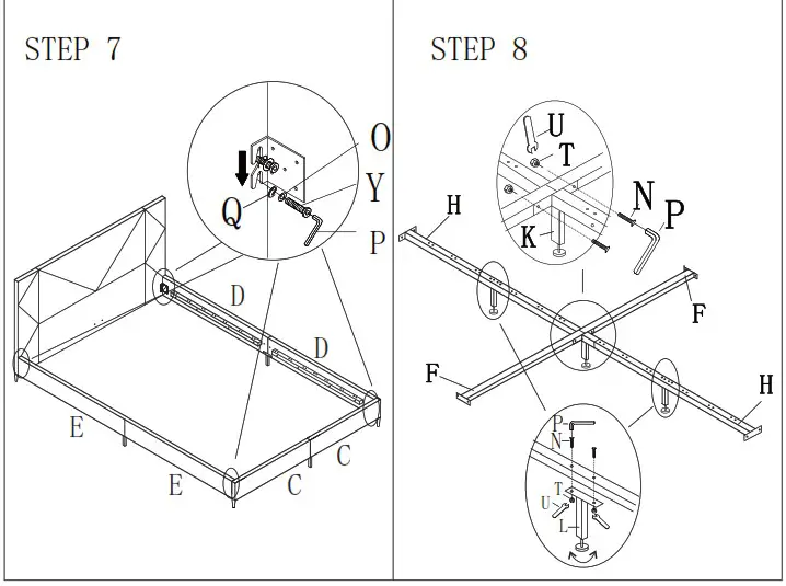Unbranded MG811 1 Full Metal and Wood Frame Platform Bed - Product Overview 6