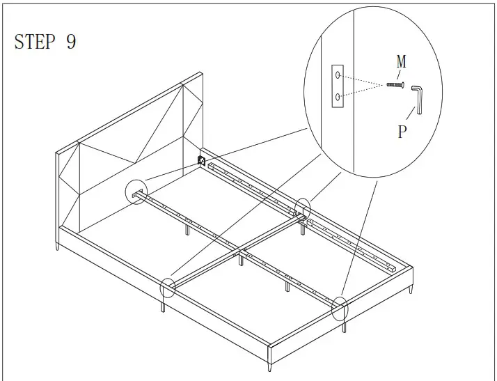Unbranded MG811 1 Full Metal and Wood Frame Platform Bed - Product Overview 7