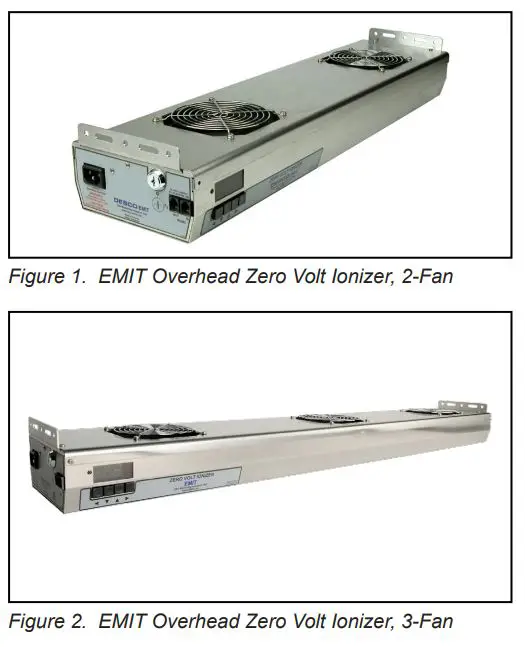 EMIT TB-6534 Overhead Zero Volt Ionizer Instruction Manual - Fig 1,2