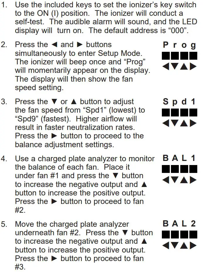 EMIT TB-6534 Overhead Zero Volt Ionizer Instruction Manual - Operation