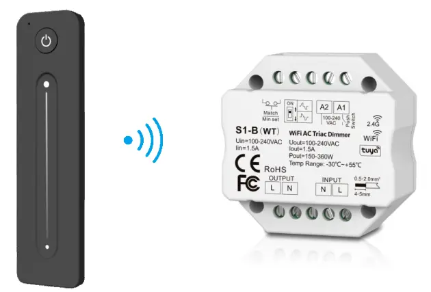 Tuya S1 B WT R11 WiFi and RF AC Triac Dimmer Kit -