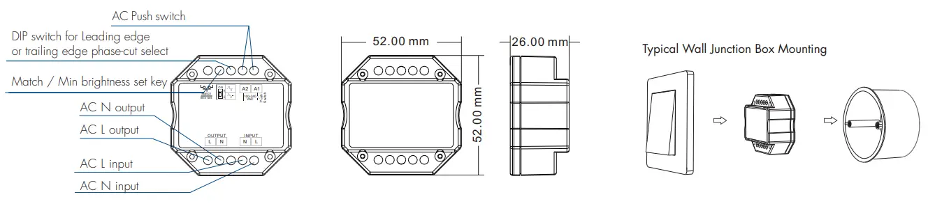 Tuya S1 B WT R11 WiFi and RF AC Triac Dimmer Kit - Mechanical