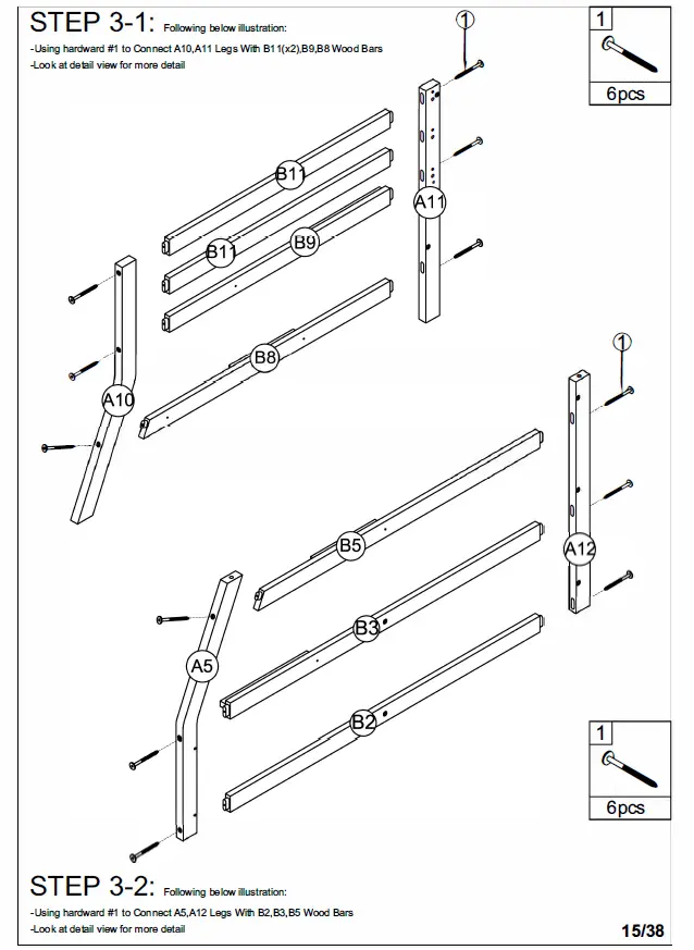 ModernLuxe L-LT000639AAE Twin Size Loft Bed with 7 Drawers 2 Shelves and Desk 13