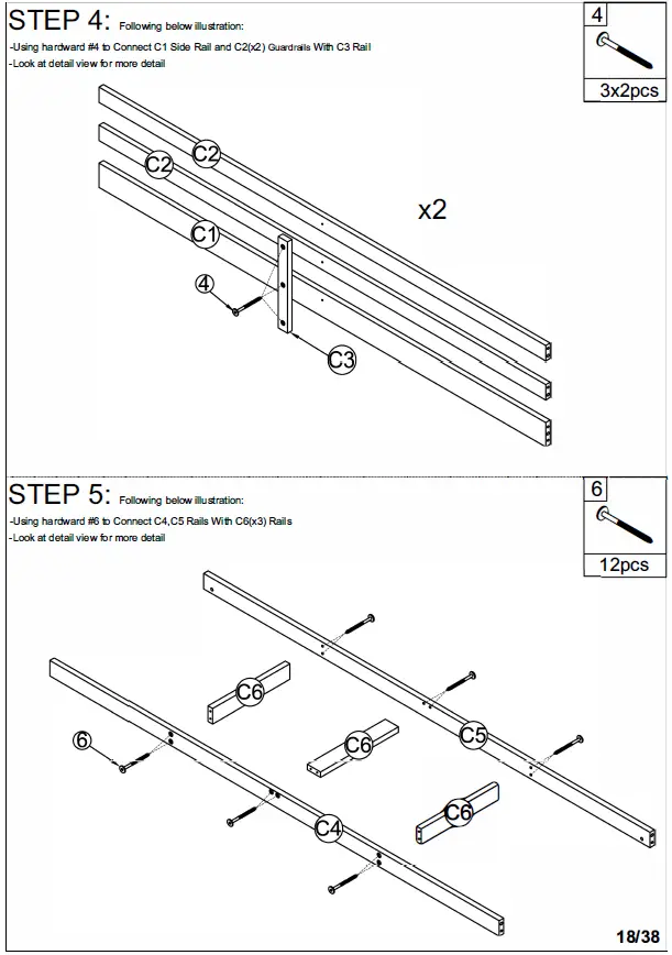 ModernLuxe L-LT000639AAE Twin Size Loft Bed with 7 Drawers 2 Shelves and Desk 16