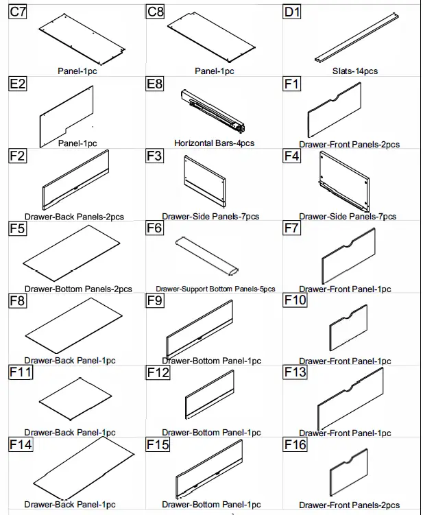 ModernLuxe L-LT000639AAE Twin Size Loft Bed with 7 Drawers 2 Shelves and Desk 6