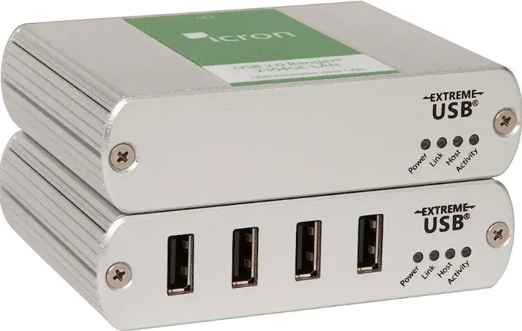Icron USB 2.0 Ranger 2304GE-LAN 4-Port USB LAN or CAT 5e/6/7 Extender System