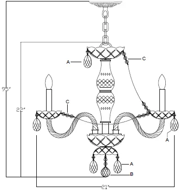 CRYSTORAMA 5085-CH-CL-MWP Traditional Crystal Five Light Chandelier 03