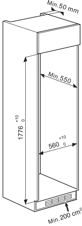 Installation in cabinet
