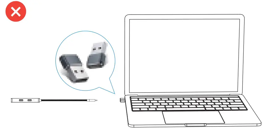 OBERSTER YL-HB101 USB C Hub - USB C Female to USB Male Adapter