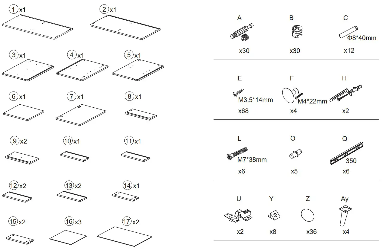 COSTWAY JV10780 Storage Cabinet - fig