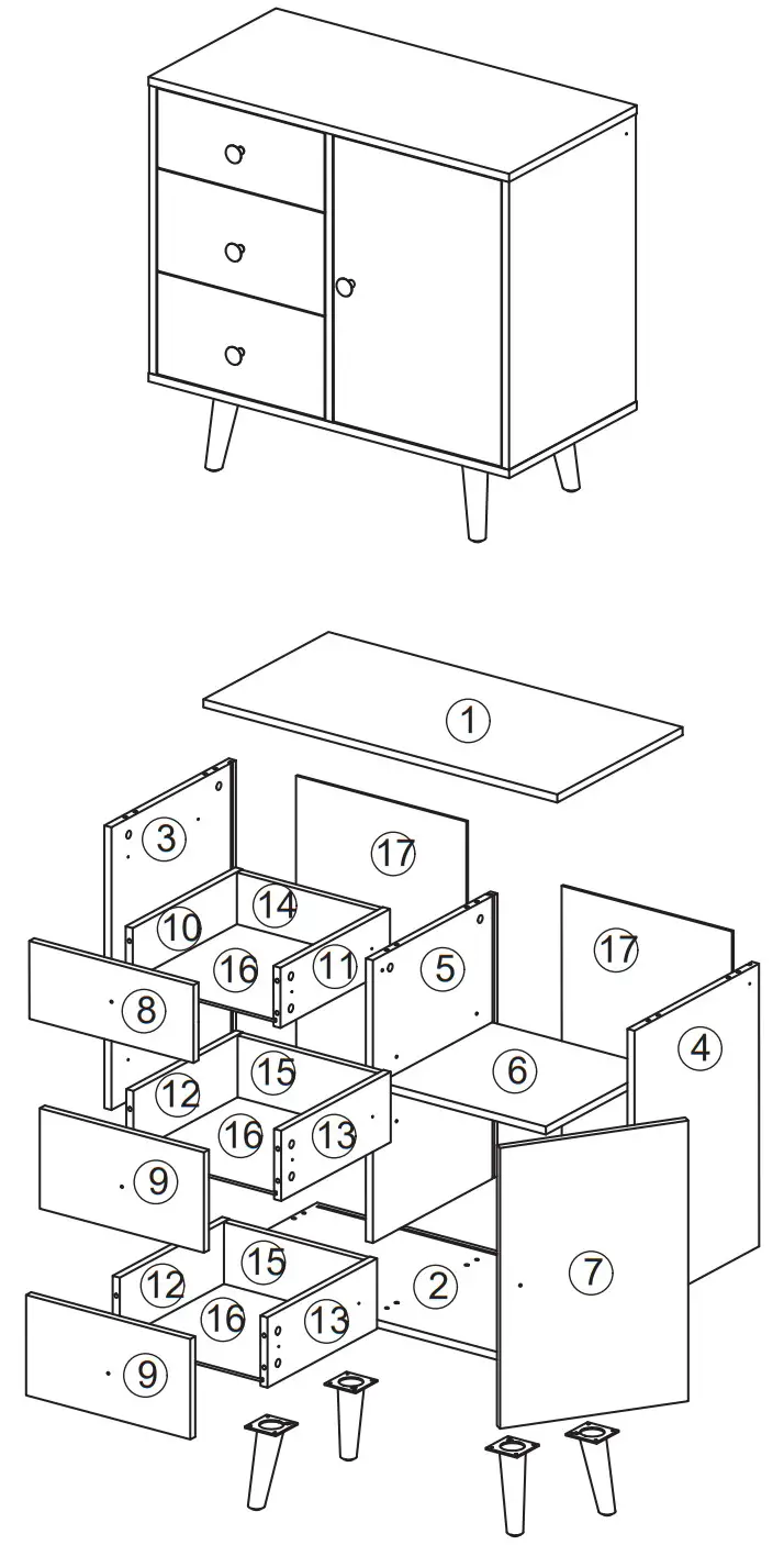 COSTWAY JV10780 Storage Cabinet