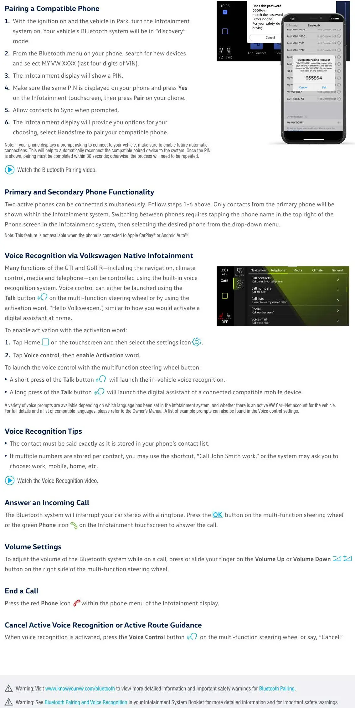 Volkswagen 2022 Golf GTI-Golf R - Bluetooth