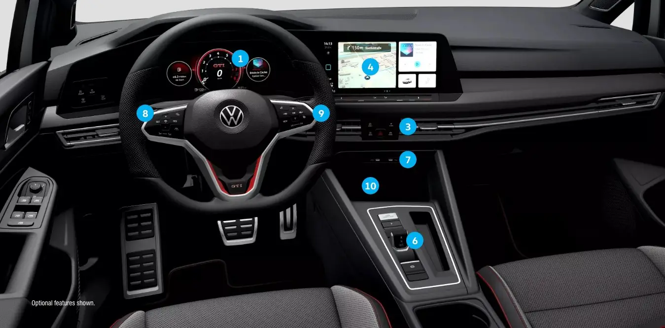 Volkswagen 2022 Golf GTI-Golf R - Optional Features SHown