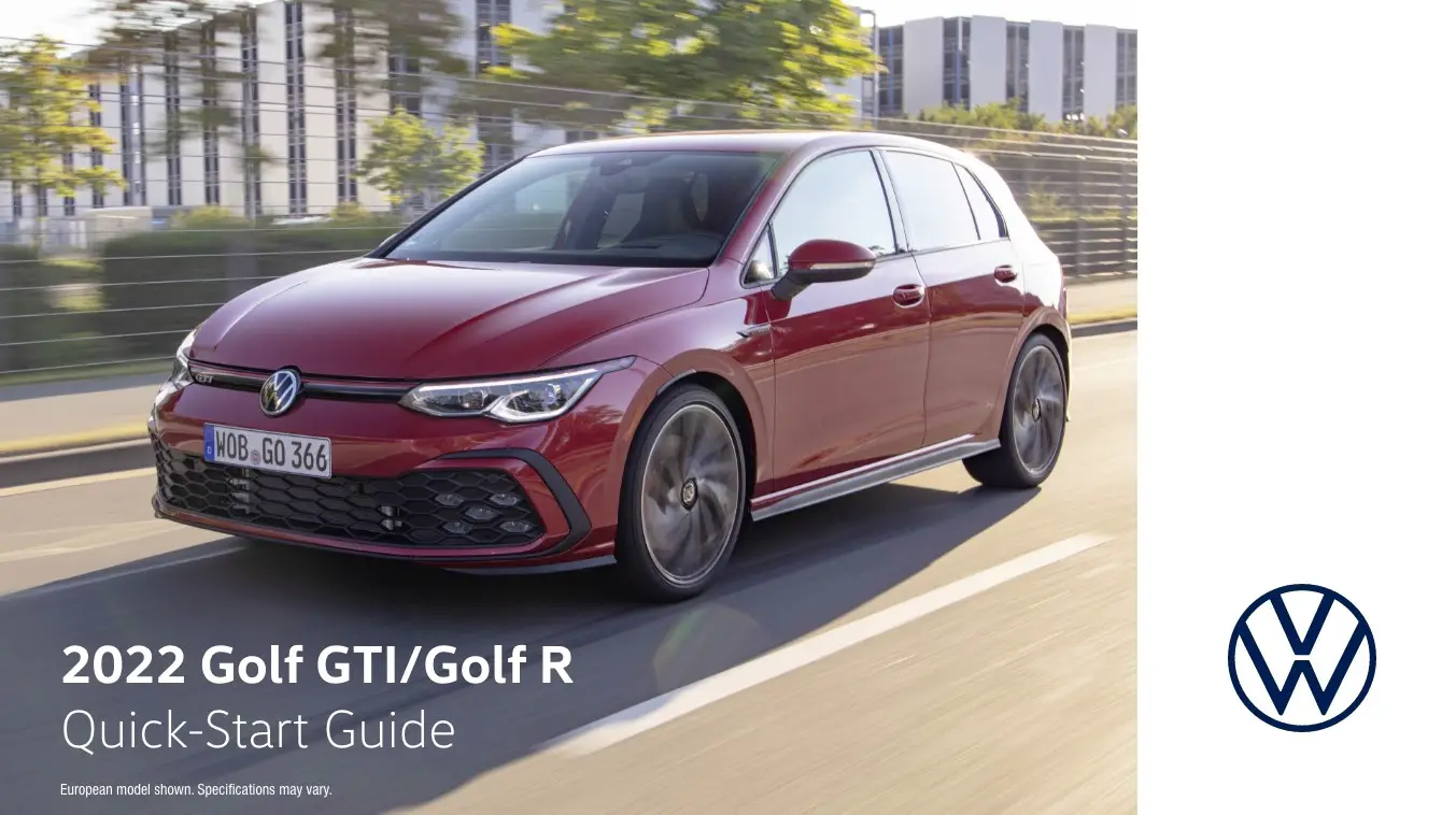 Volkswagen 2022 Golf Gti/golf R Owner's Manual Volkswagen 2022 Golf Gti/golf R Owner's Manual