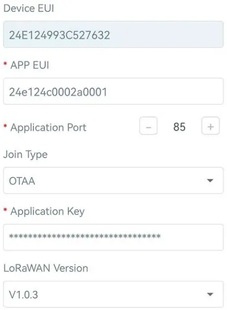 Milesight WS201 Smart Fill Level Monitoring Sensor User Guide - LoRaWAN Settings