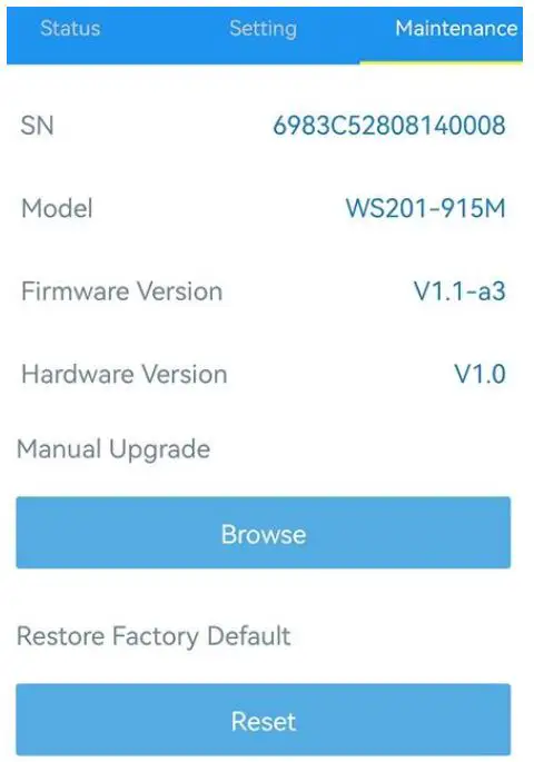 Milesight WS201 Smart Fill Level Monitoring Sensor User Guide - Reset to Factory Default