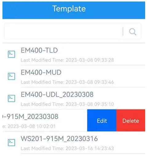 Milesight WS201 Smart Fill Level Monitoring Sensor User Guide - Slide the template item left to edit