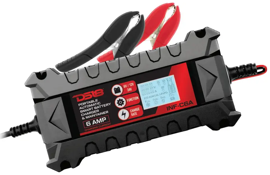 DS18 INF C6A Portable Automatic Smart Lithium and AGM Car Battery Charger  -