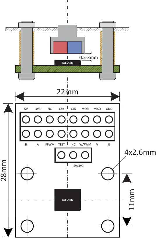 ams AS5047D Adapter Board 3