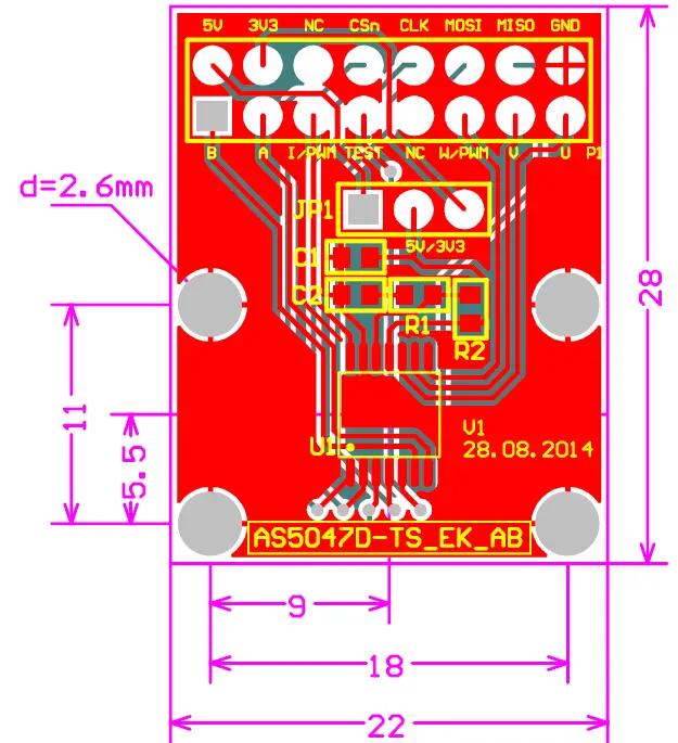 ams AS5047D Adapter Board 8