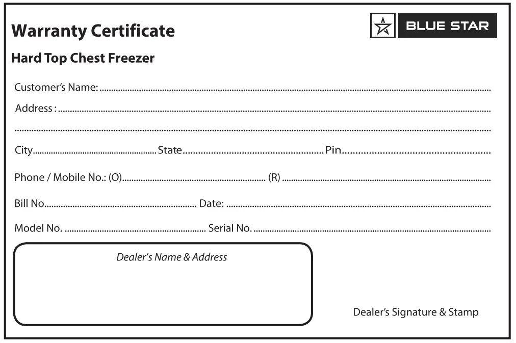 Warranty Certificate