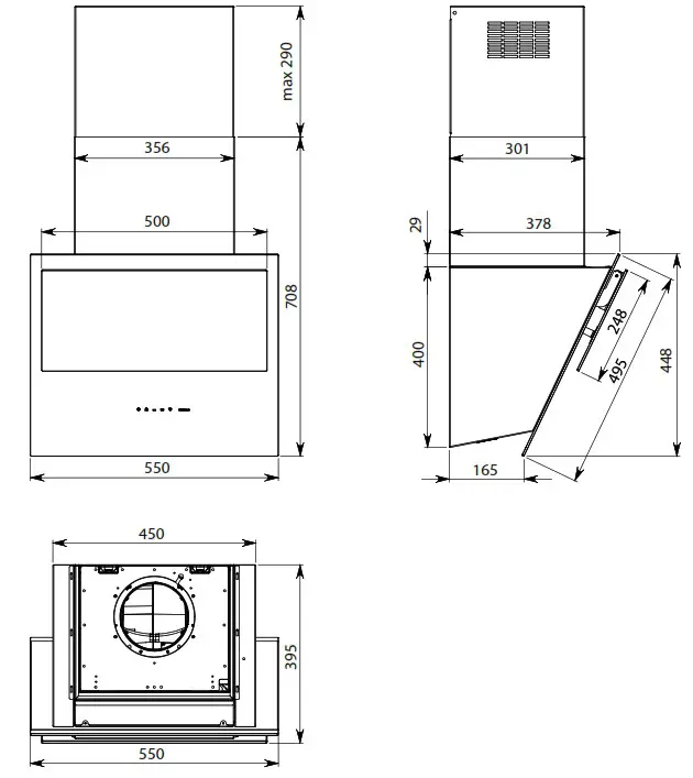 falmec FDVER36W5BK Verso NRS Series Wall Hood - Product Overview 1