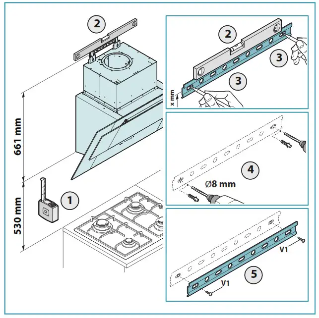 falmec FDVER36W5BK Verso NRS Series Wall Hood - Product Overview 5