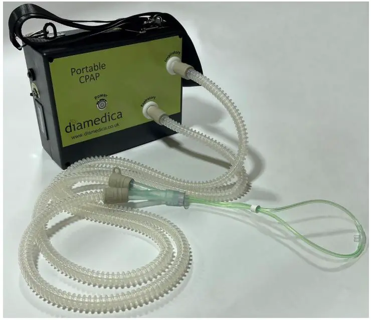 diamedica Portable Baby CPAP Instruction Manual - Connect the RAM nasal prongs