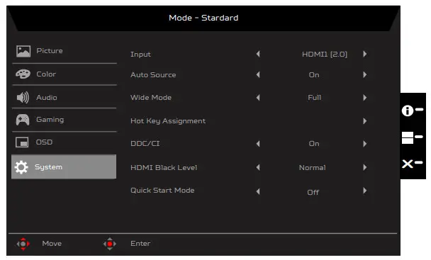 acer XV272U LCD Monitor - System