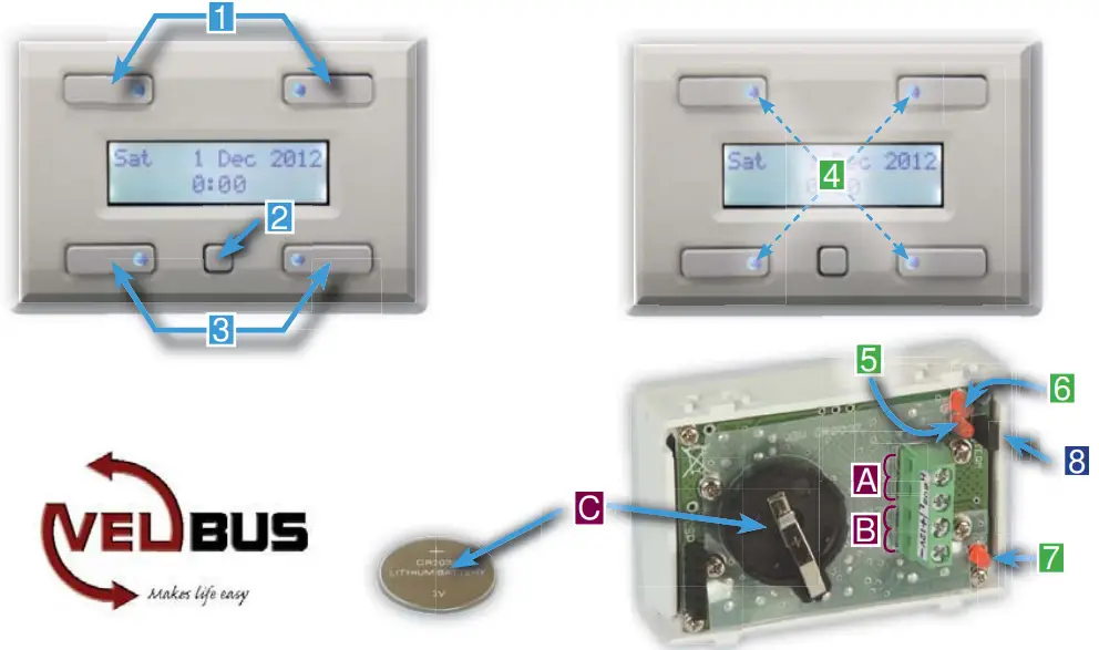 velleman VMBLCDWB Home Push Button and Timer Panel - Install
