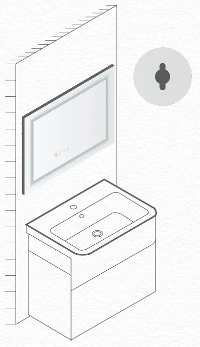 WISFOR KC JJ1828 US Bathroom Mirror - Hang Up