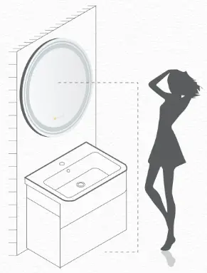WISFOR KC JJ1828 US Bathroom Mirror - Recommend Height