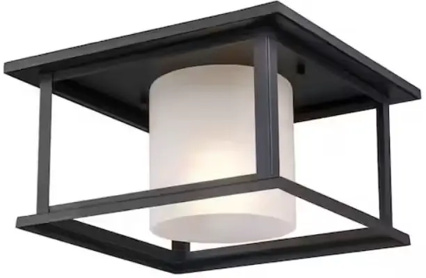 Bel Air Lighting 51405 Shaakar 1-Light Black Outdoor Flush Mount Light