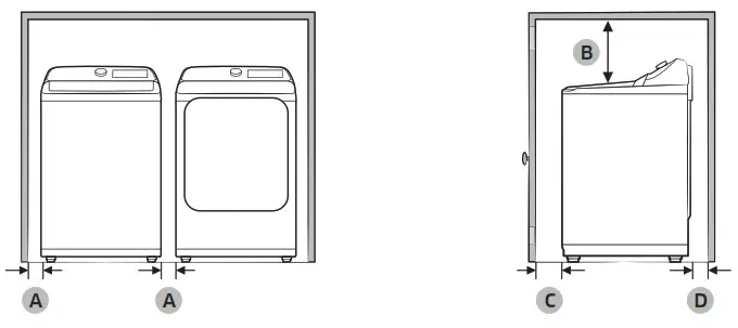 SAMSUNG DVE(G)45T3200 Dryer - Installation requirements 2