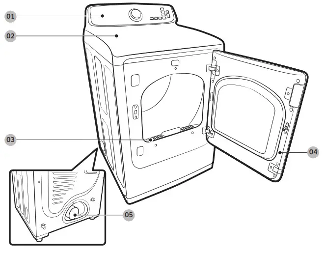 SAMSUNG DVE(G)45T3200 Dryer - Installation