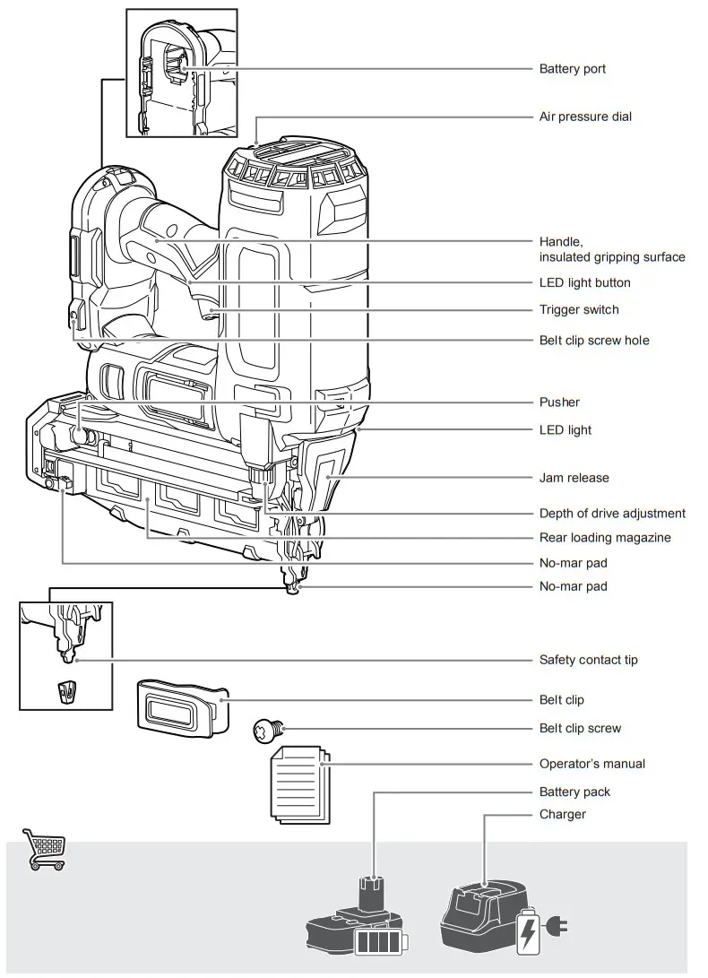 RYOBI R16GN18 18V ONE 16GA Brad Nailer - Parts