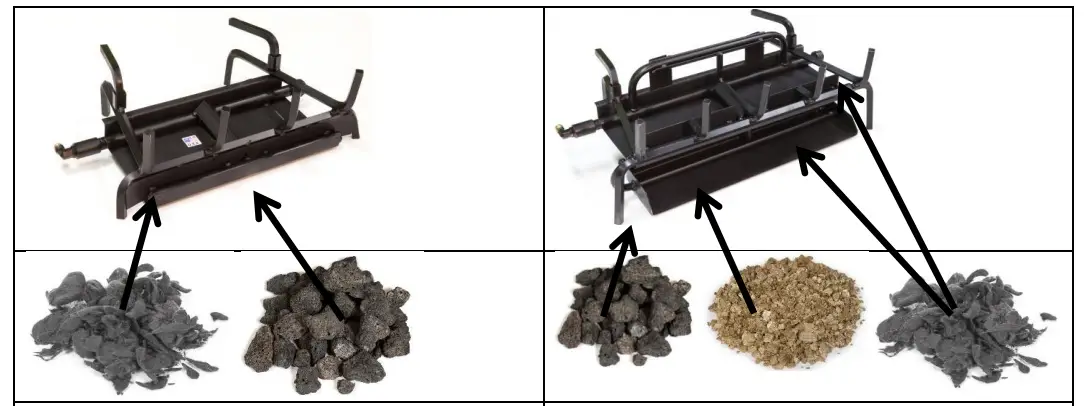 2BRN-18 Mason Lite Virginiana Vented Gas Burner with Logs - Burner kits2